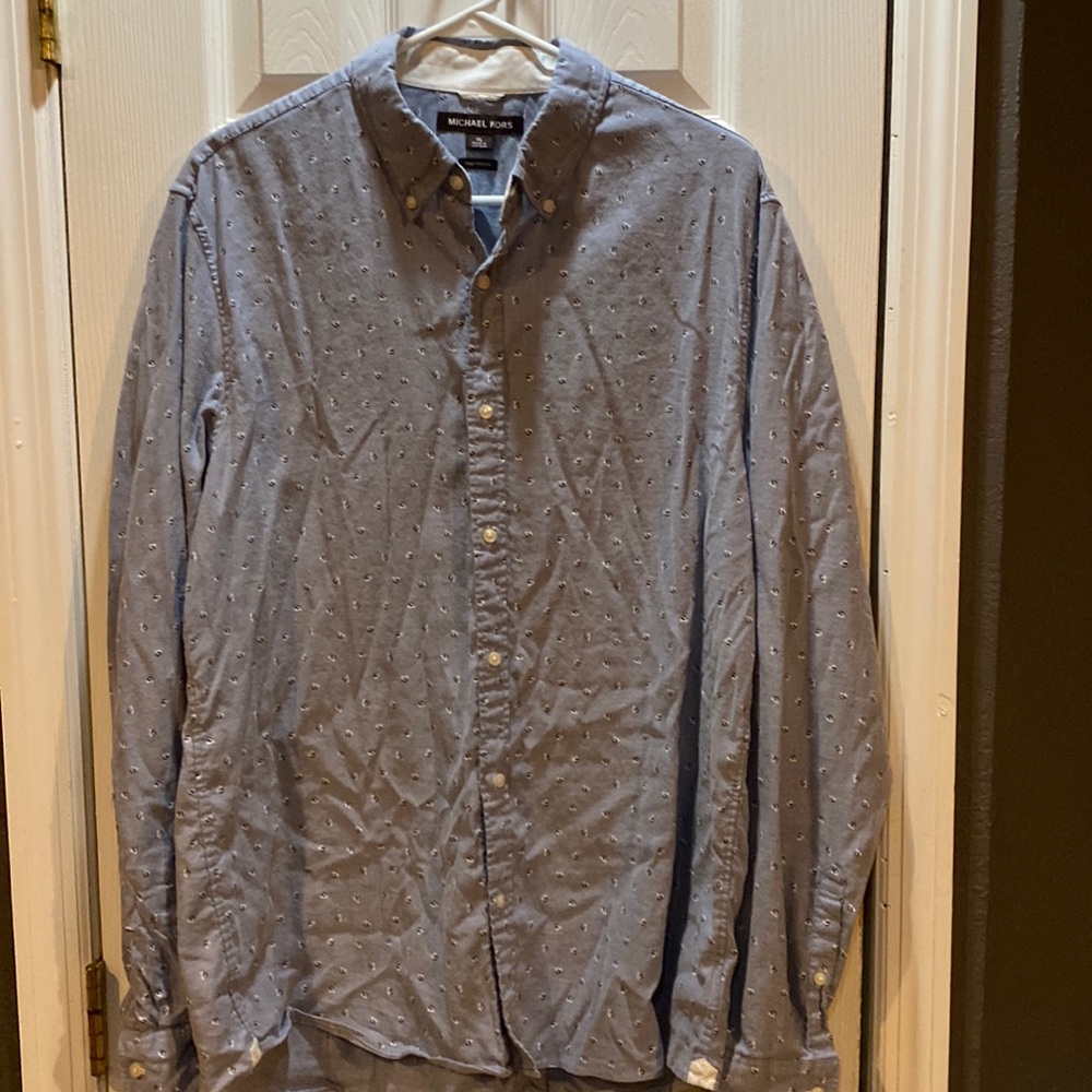 Mens Michael Kors button up shirt size XL trim stretch